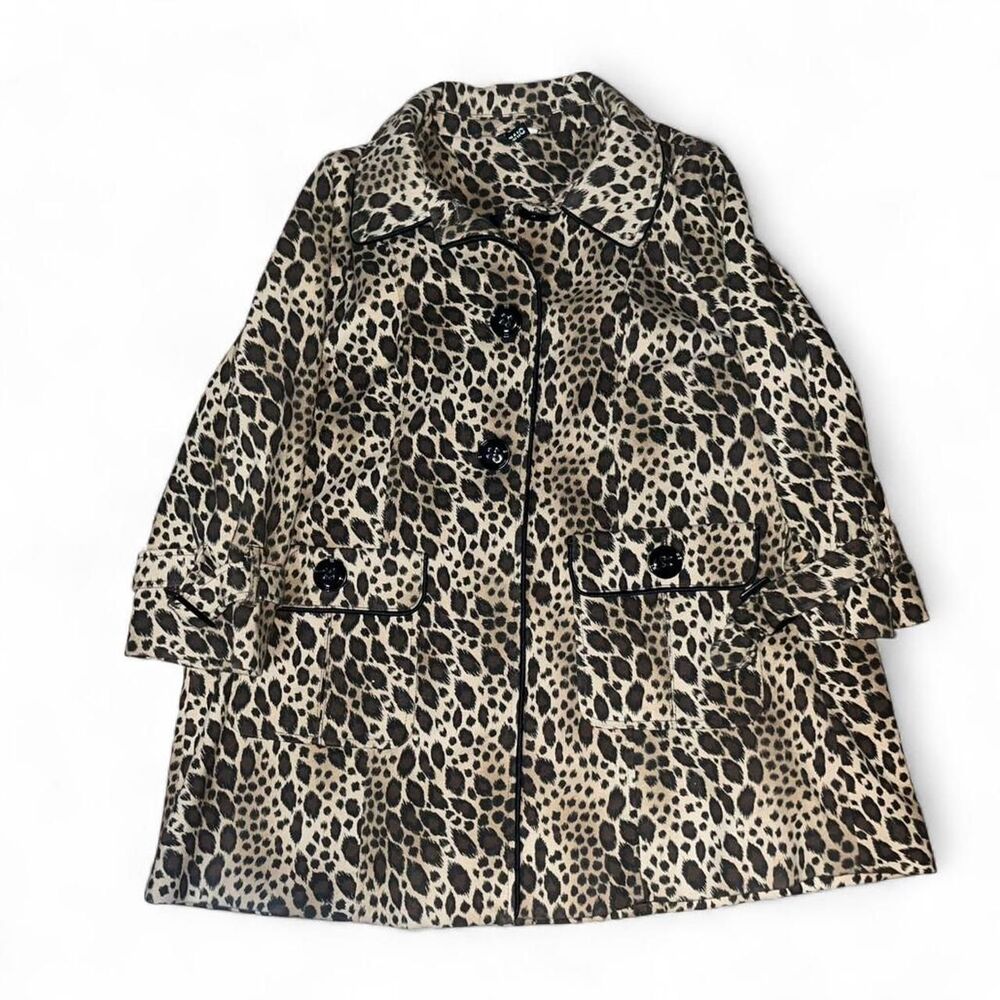 Vintage Y2K 2000 H&M Divided Women's Leopard Print Coat SZ 8